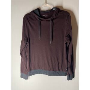 Robert Barkett Mosley Long Sleeve Hoodie Brown Cotton Men's Size Medium